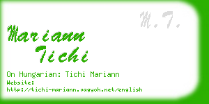 mariann tichi business card